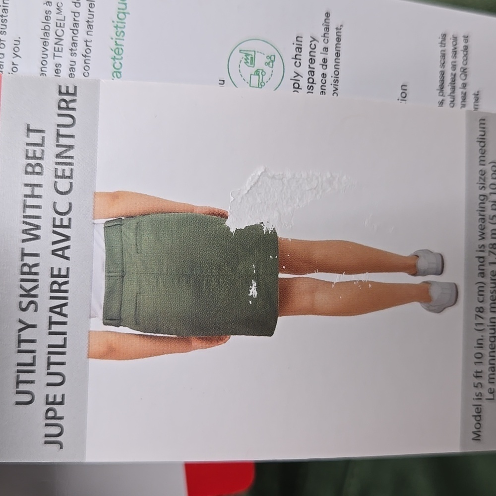 Kersh Size M Green Utility Skirt With Belt - Picture 9 of 9